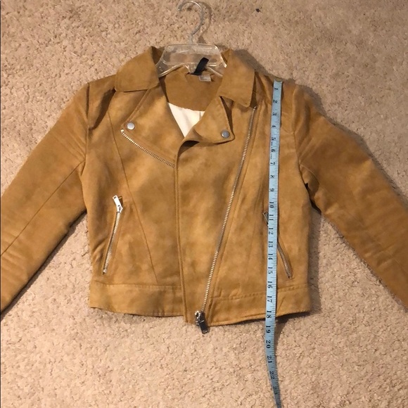 Moto faux suede leather biker jacket sz 2 like new - Picture 6 of 10